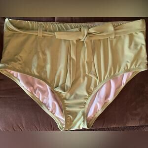 NWOT Lime Green Social Angel Sz 1X Tie Front lined Style WM1046X